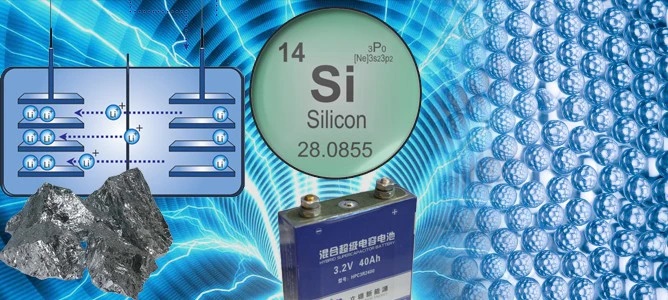 Bước tiến mới của pin chứa silicon
