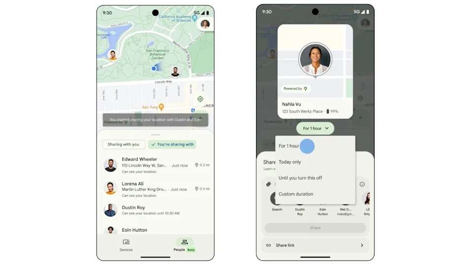 Google Find My Device cập nhật tính năng theo dõi vị trí người thân theo thời gian thực