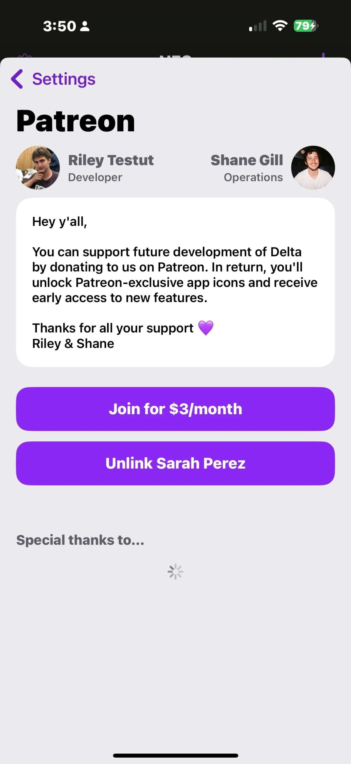Delta cho phép đăng ký Patreon ngay trong ứng dụng