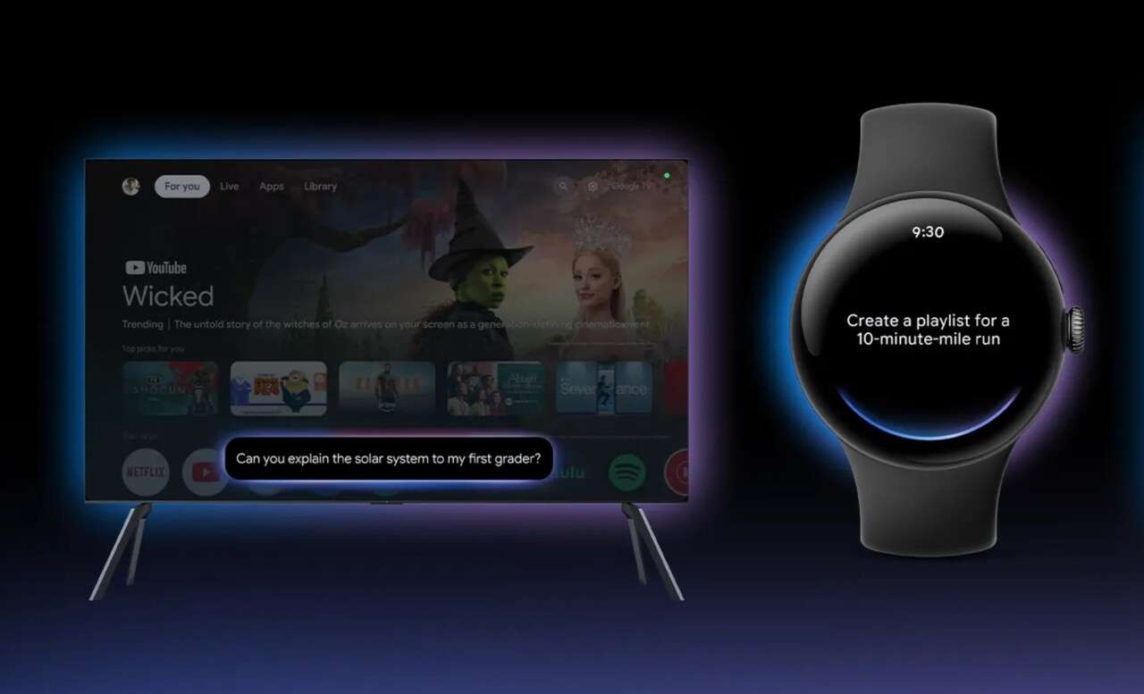 Google mở rộng trợ lý AI Gemini lên TV, ô tô, đồng hồ thông minh và kính thực tế ảo
