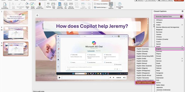 PowerPoint trên Mac nay hỗ trợ tạo phụ đề tự động bằng nhận diện giọng nói