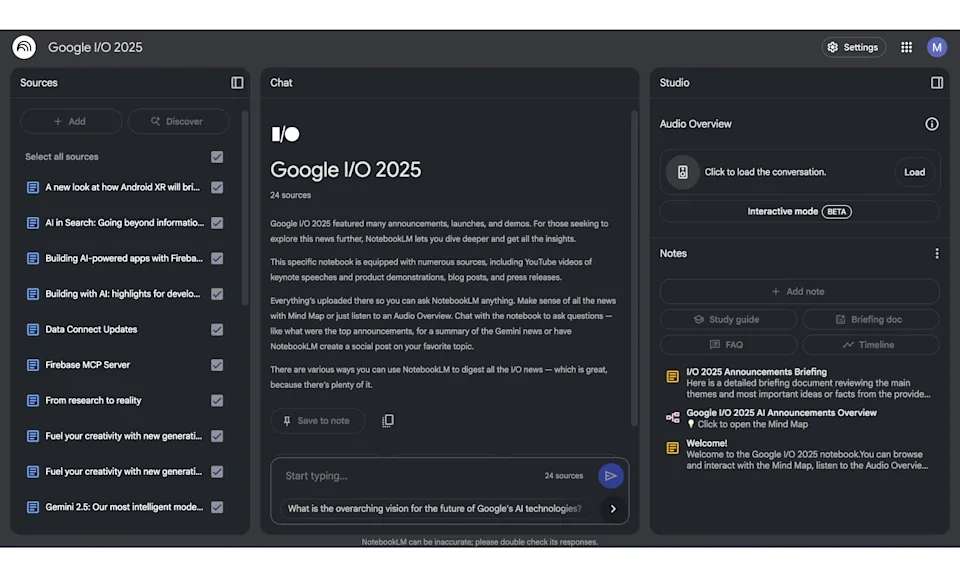 Google biến NotebookLM thành ‘trợ lý học thuật’ tại I/O 2025