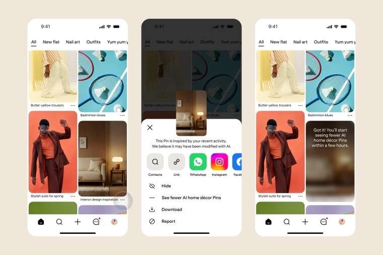 Pinterest ra mắt công cụ mới giúp người dùng kiểm soát nội dung do AI tạo ra