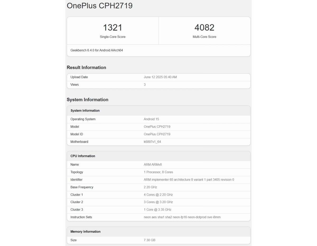 OnePlus Nord CE5 lộ chip và điểm hiệu năng