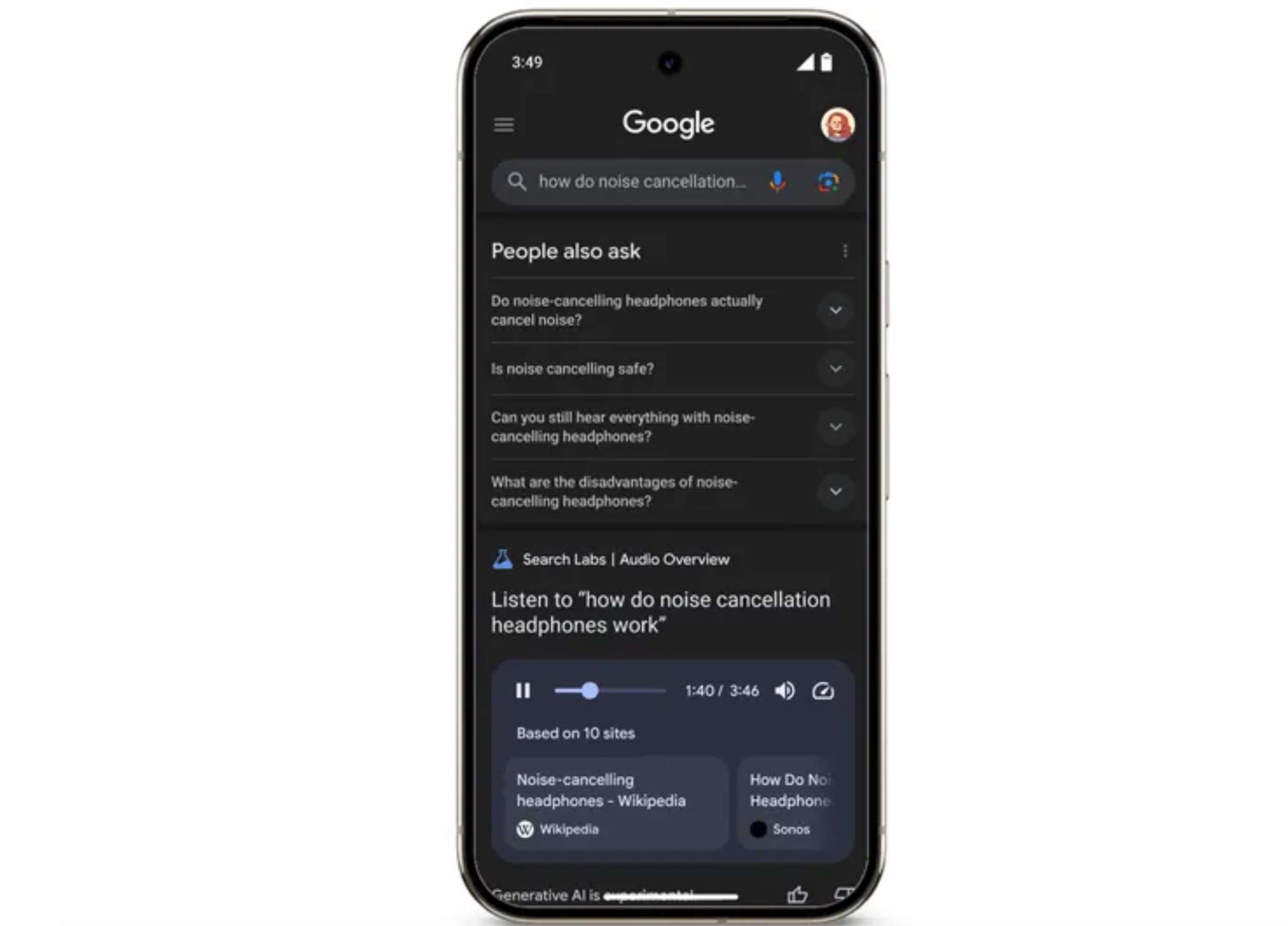 Google thử nghiệm Audio Overviews trên công cụ Tìm kiếm